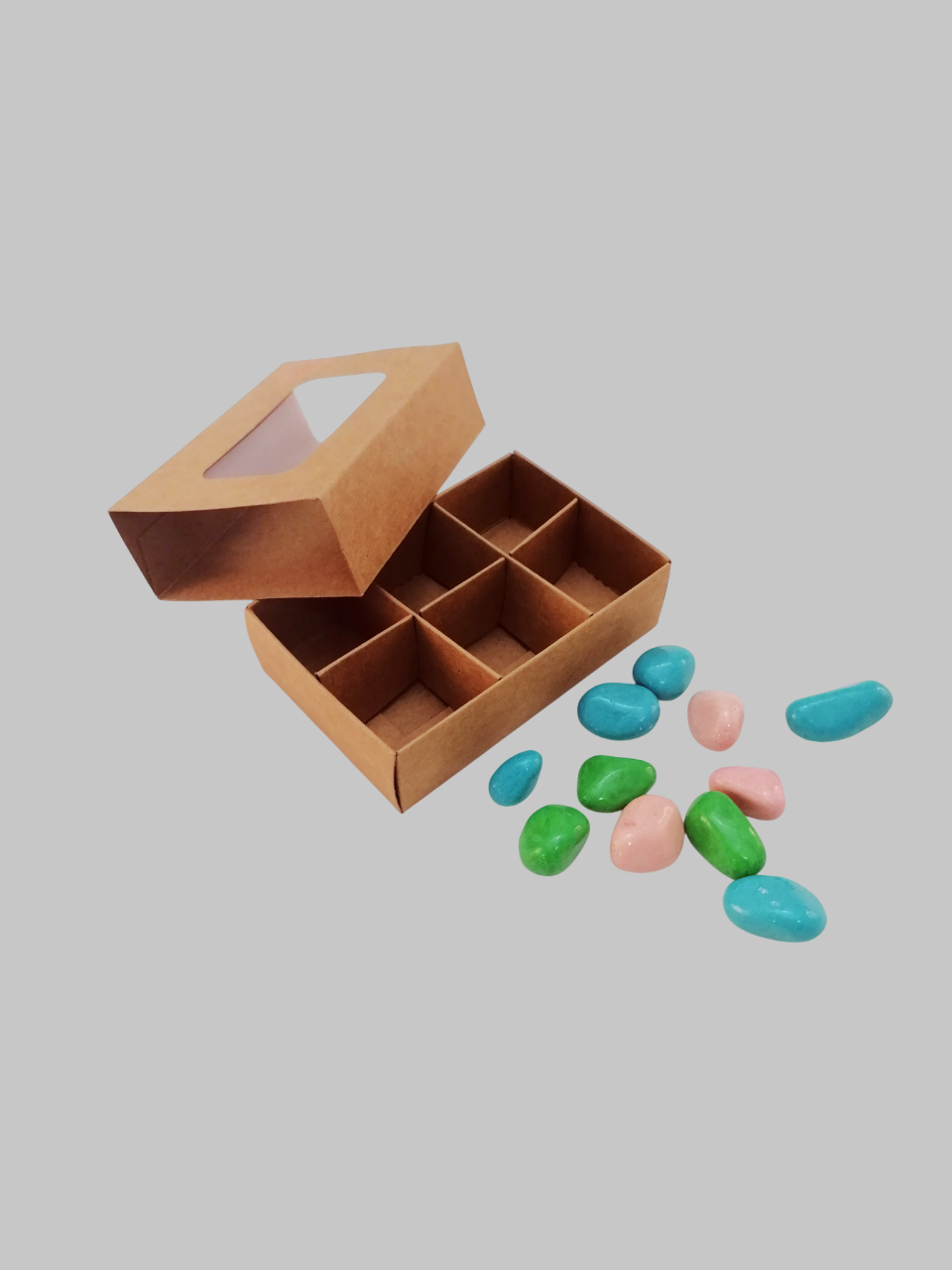 коробка 6 конфет крафт